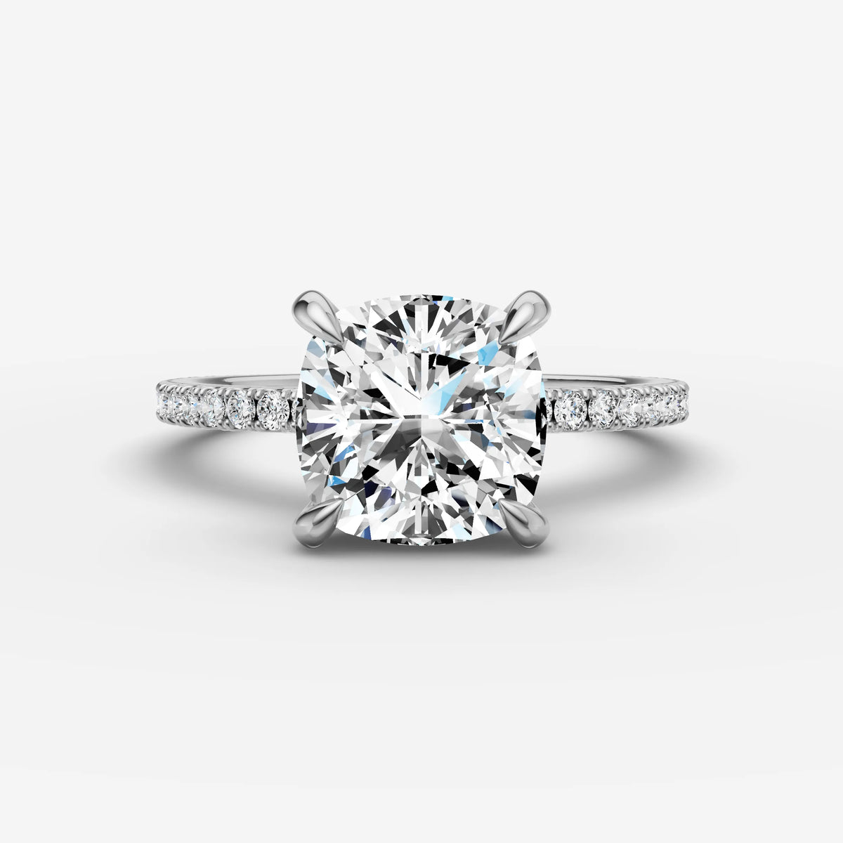 Etoile cushion diamond setting in gold, view 13