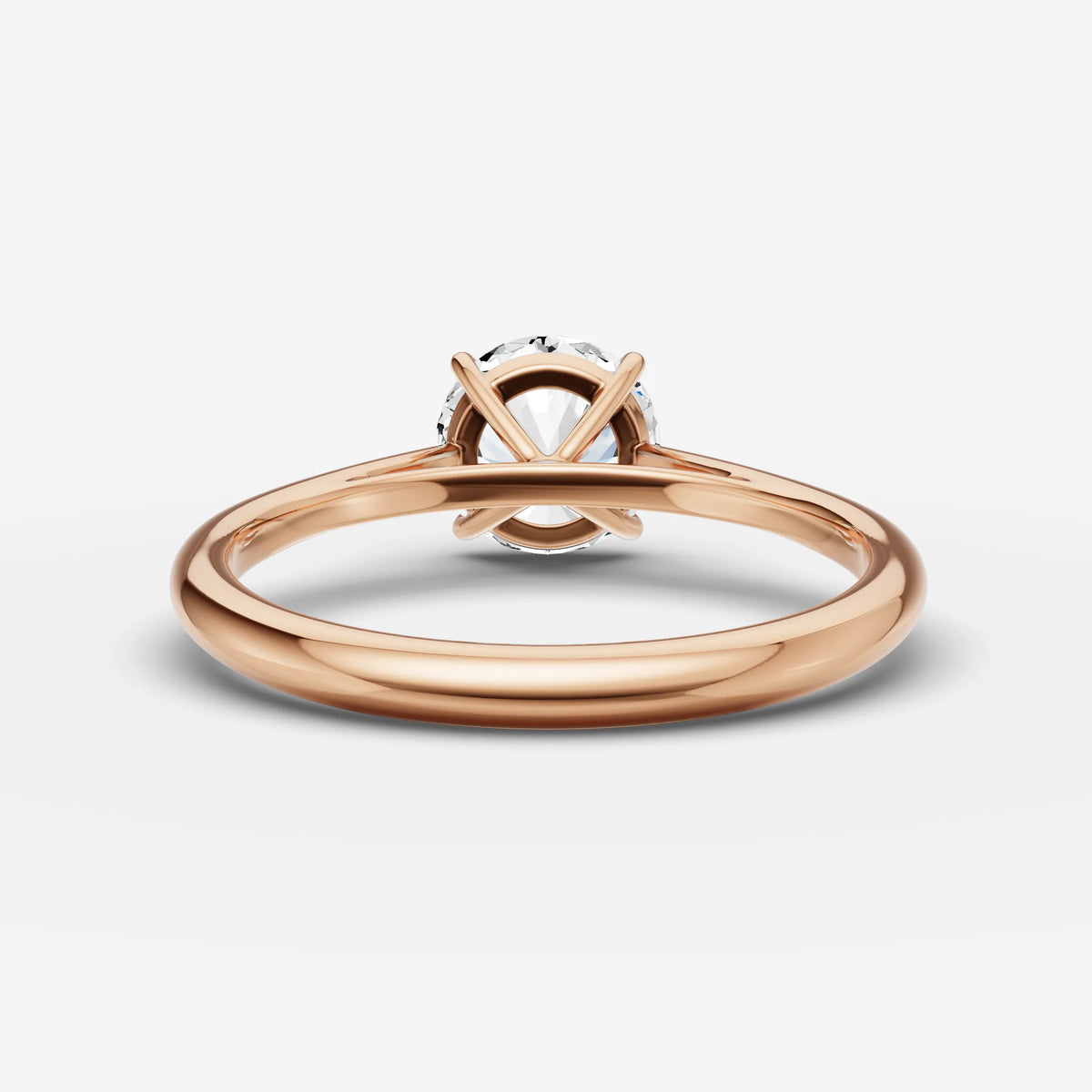 Cathedrale round diamond setting in gold, view 12