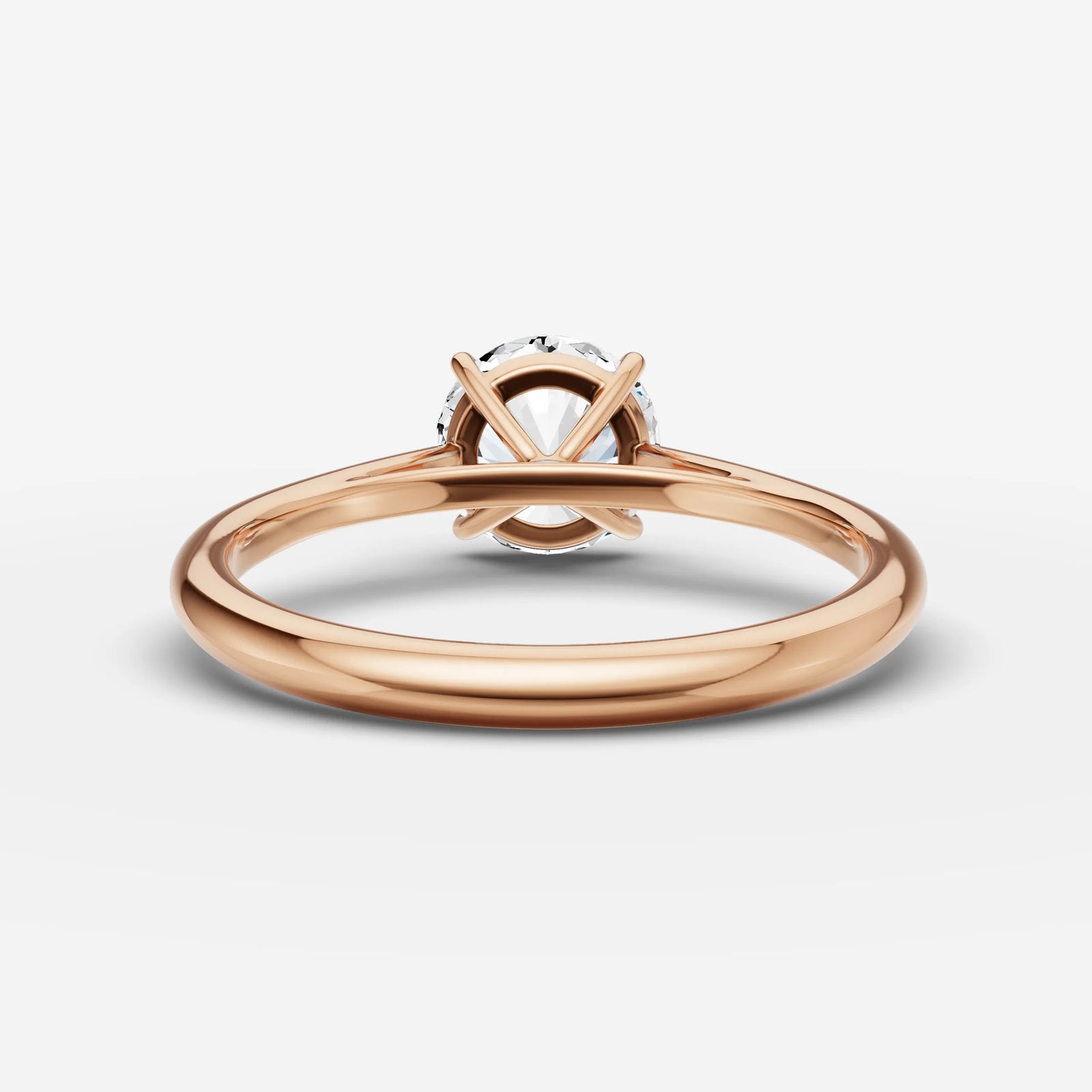 Cathedrale round diamond setting in gold, view 12