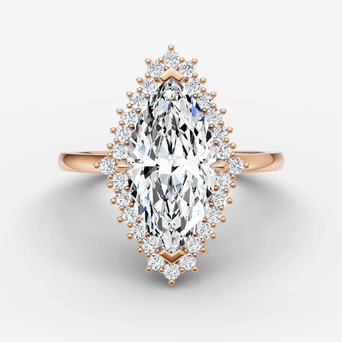 Aurore marquise diamond setting in gold, view 7