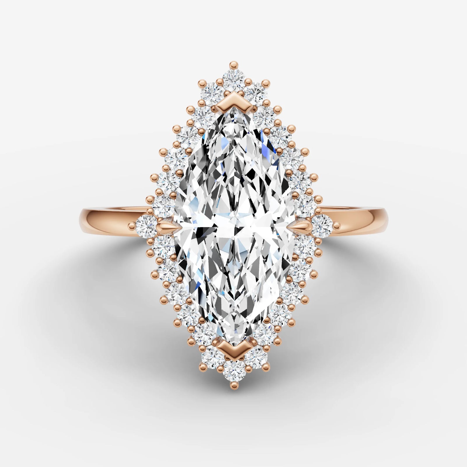 Aurore marquise diamond setting in gold, view 7