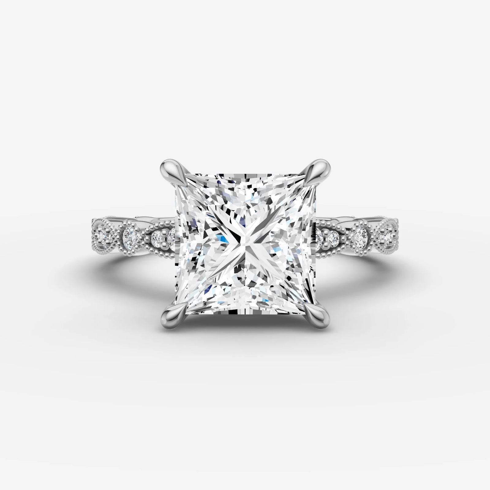 Heritage princess diamond setting in gold, view 13