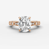 Heritage elongated cushion diamond setting in gold, view 7