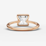 Demi princess diamond setting in gold, view 12