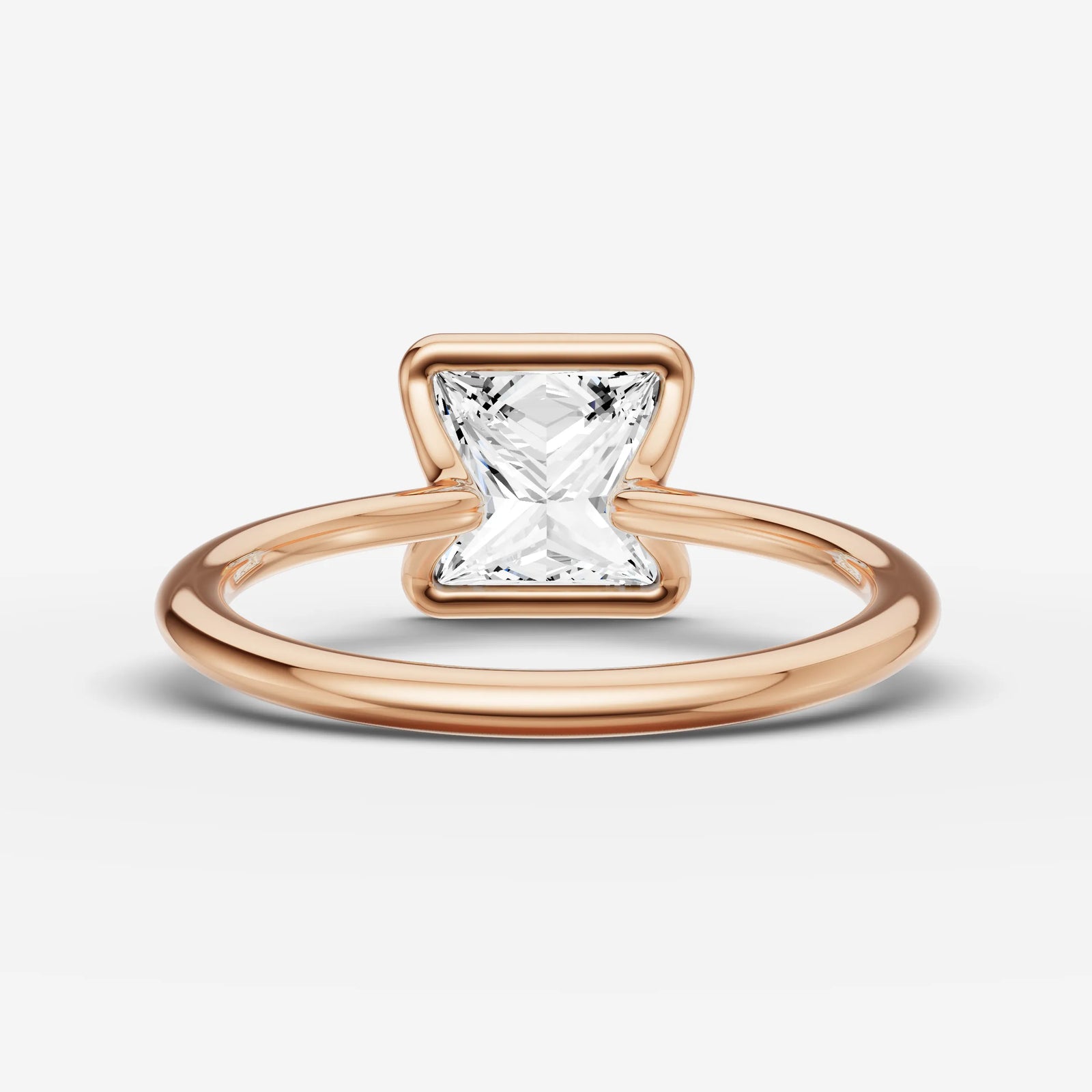 Demi princess diamond setting in gold, view 12