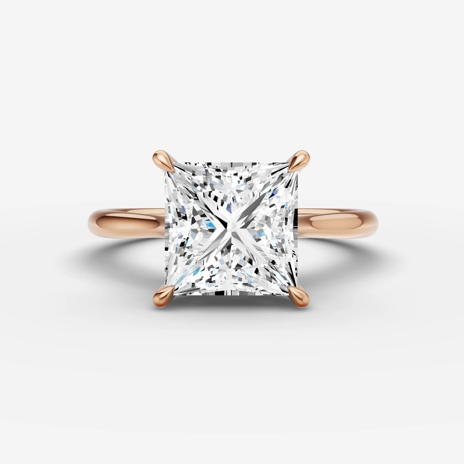 Cathedrale princess diamond setting in gold, view 7