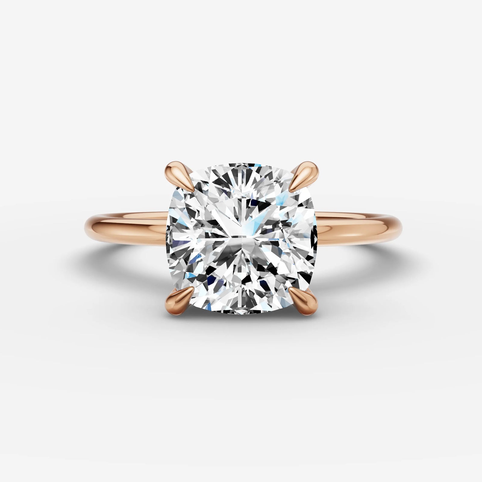 Mystere cushion diamond setting in gold, view 7