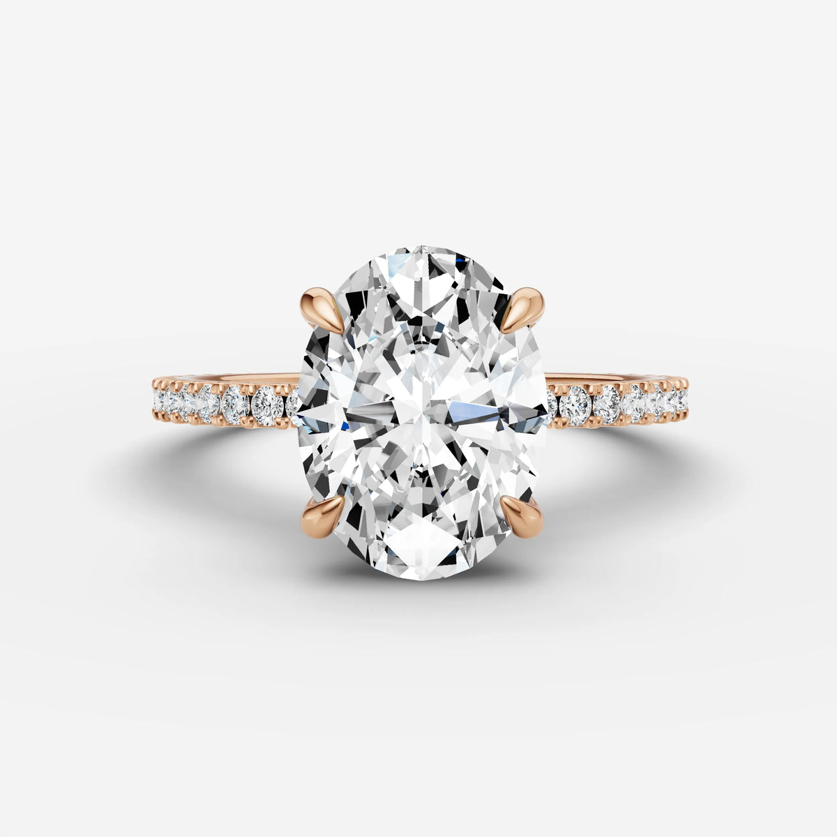 Etoile oval diamond setting in gold, view 7
