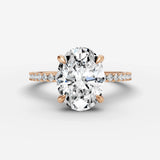 Etoile oval diamond setting in gold, view 7
