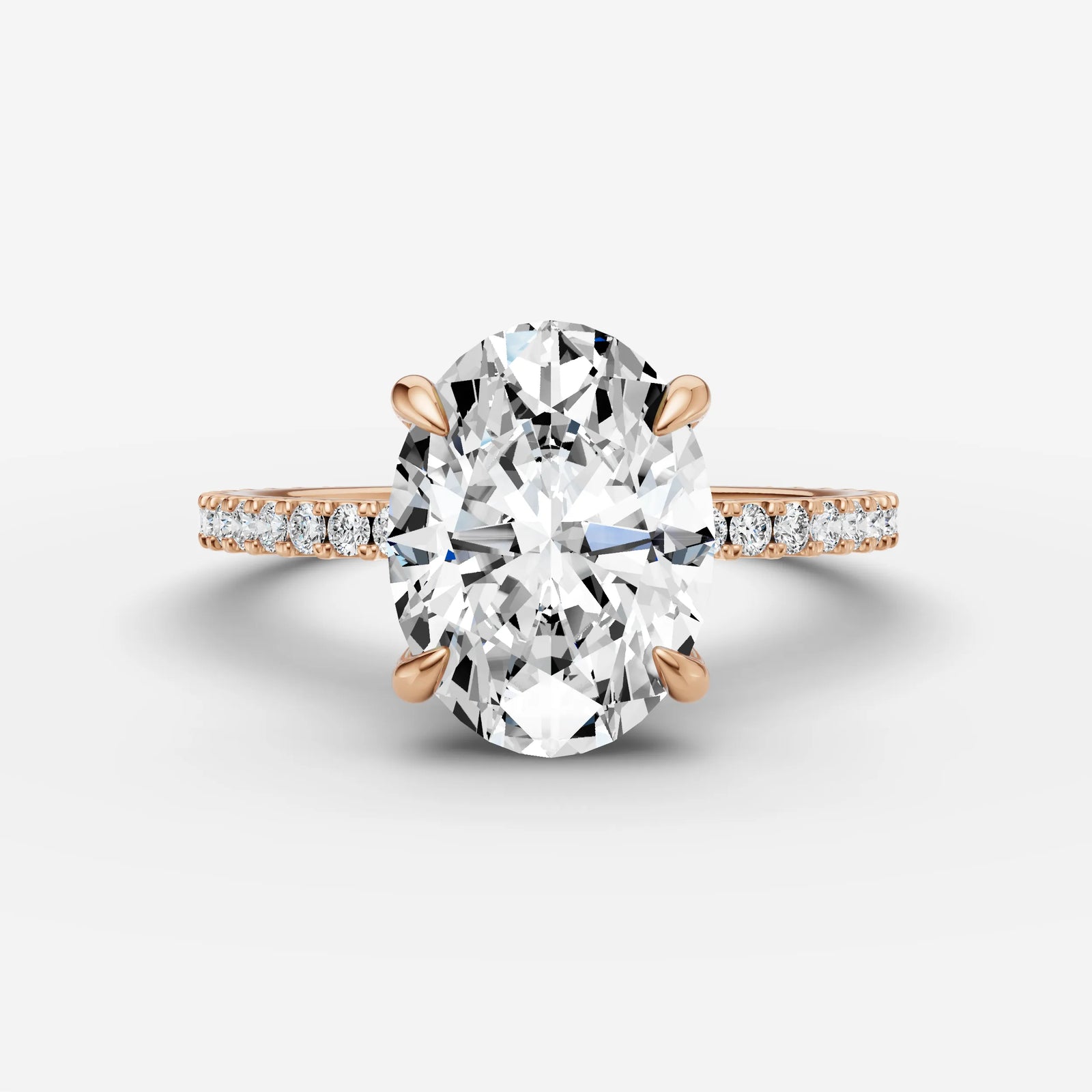 Etoile oval diamond setting in gold, view 7
