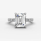 Heritage emerald diamond setting in gold, view 13