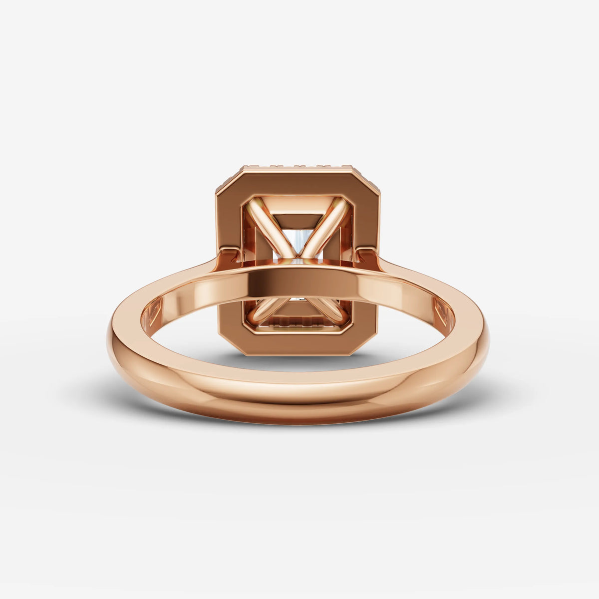 Aurore emerald diamond setting in gold, view 12