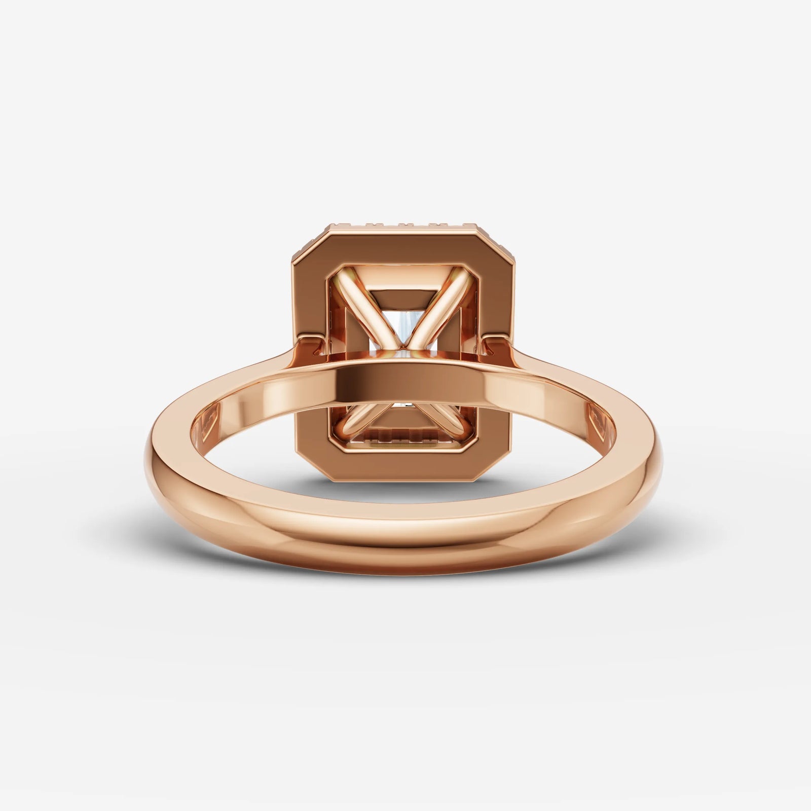 Aurore emerald diamond setting in gold, view 12