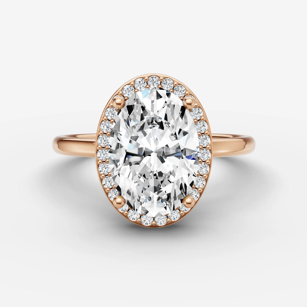 Aurore oval diamond setting in gold, view 7