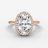 Aurore oval diamond setting in gold, view 7