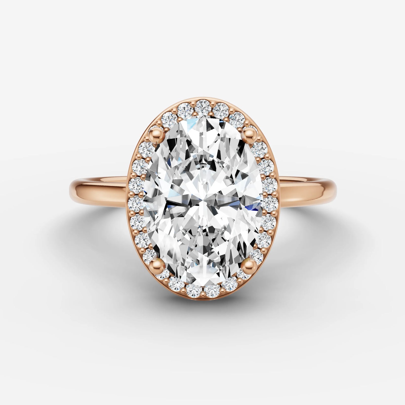 Aurore oval diamond setting in gold, view 7