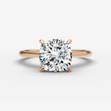 Cathedrale cushion diamond setting in gold, view 7