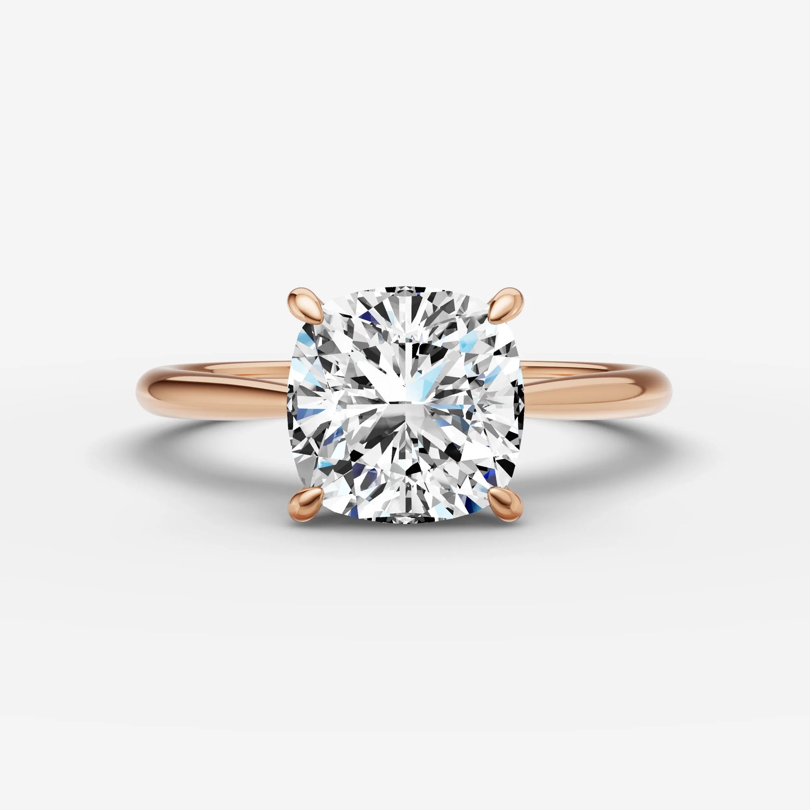 Cathedrale cushion diamond setting in gold, view 7