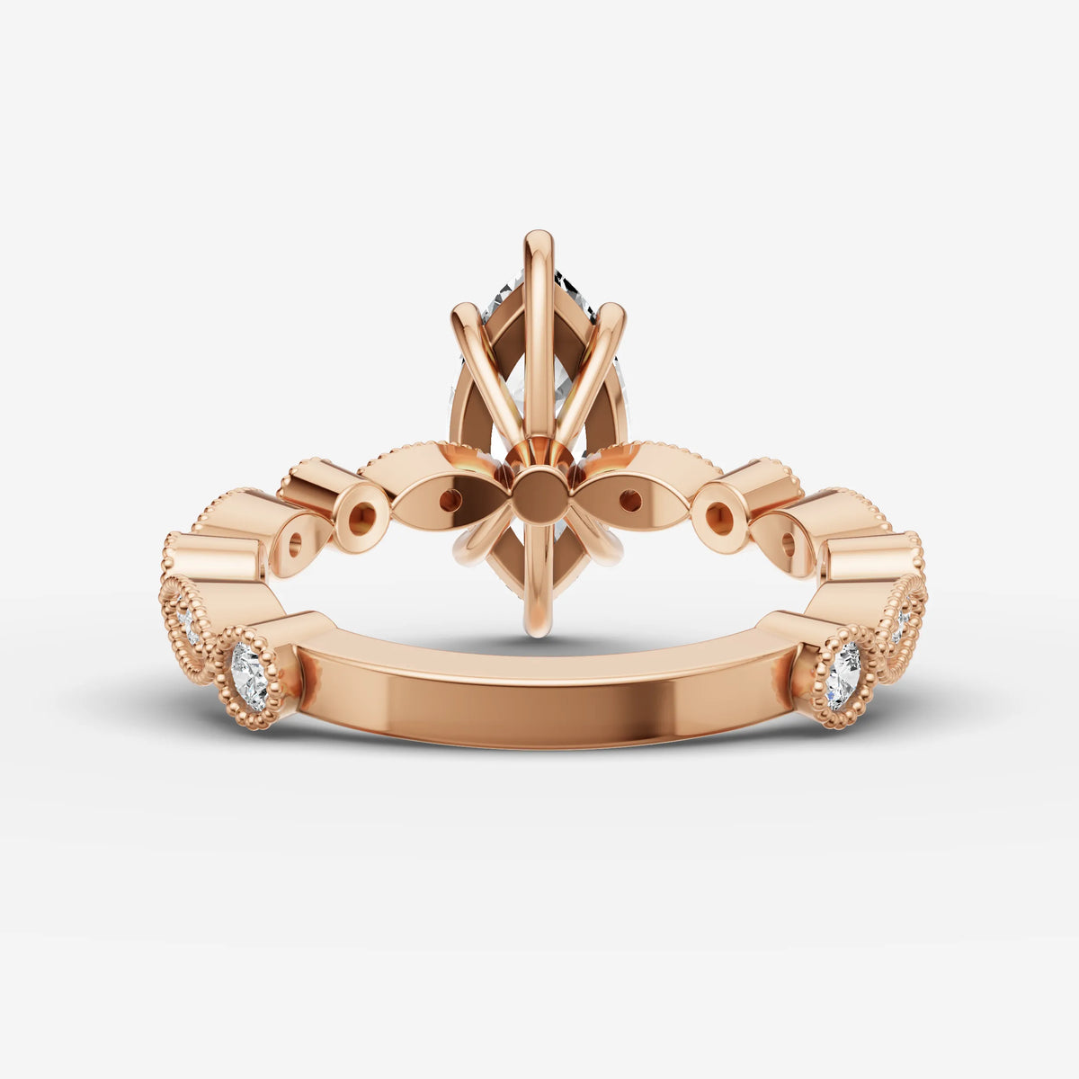 Heritage marquise diamond setting in gold, view 12