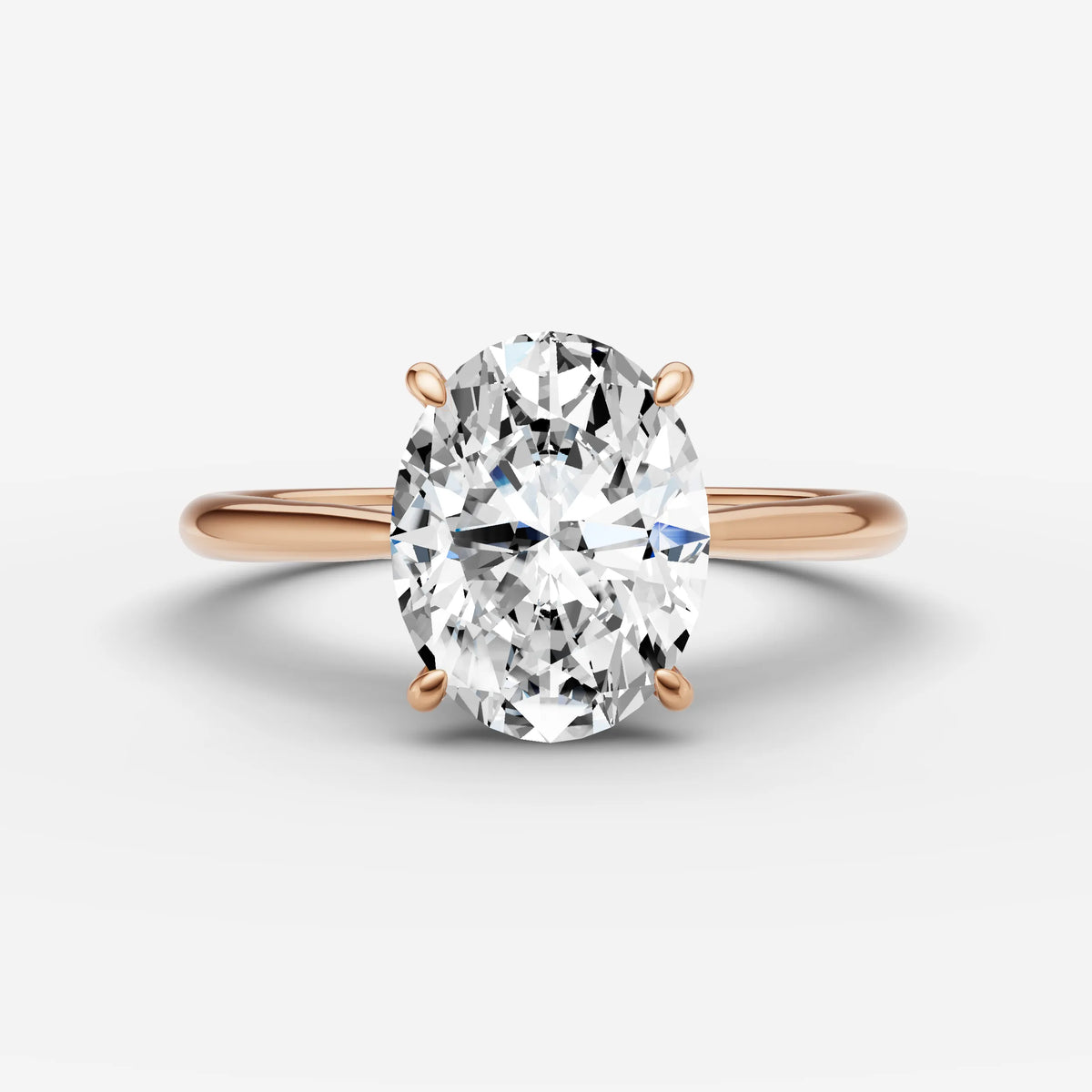 Cathedrale oval diamond setting in gold, view 7