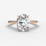 Cathedrale oval diamond setting in gold, view 7