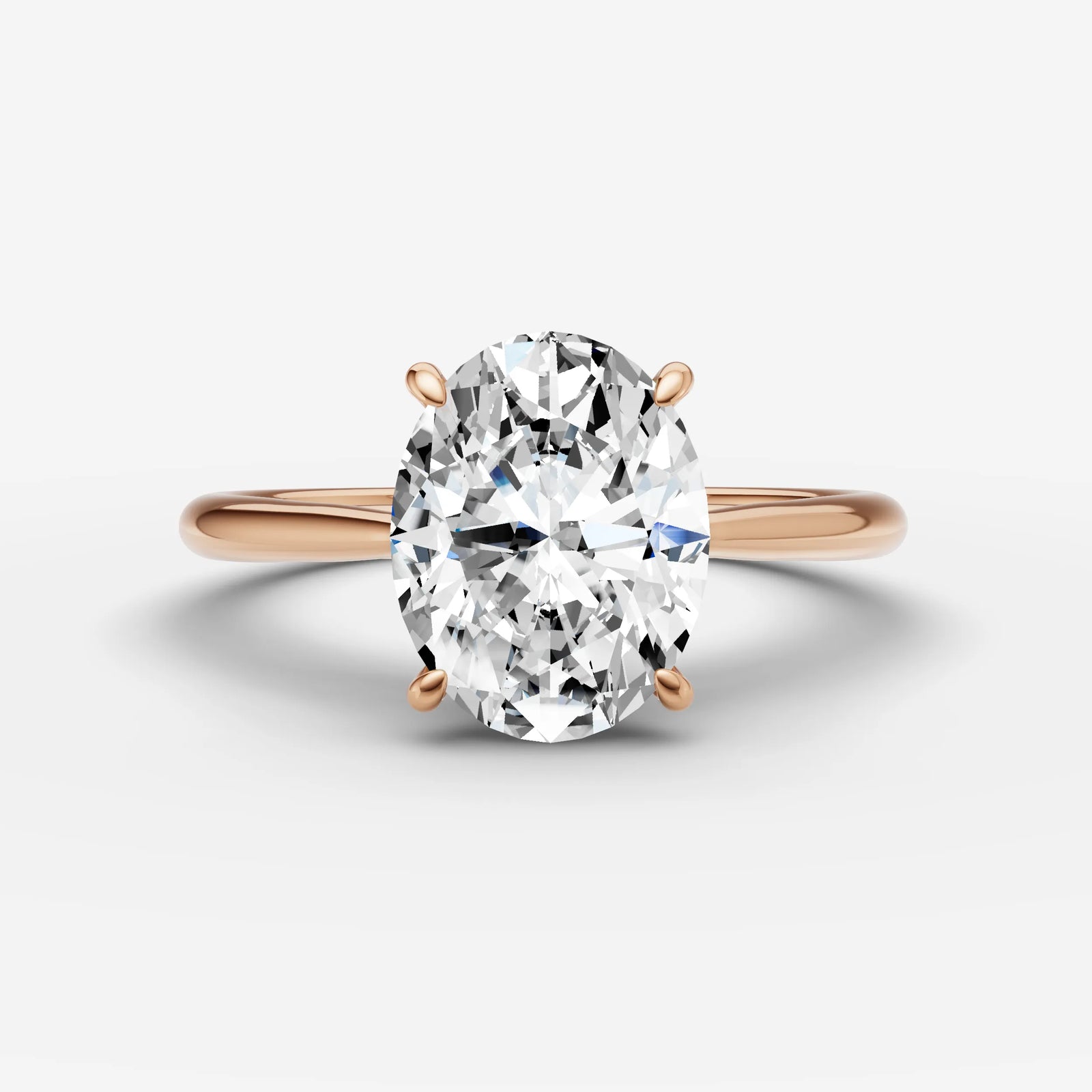 Cathedrale oval diamond setting in gold, view 7