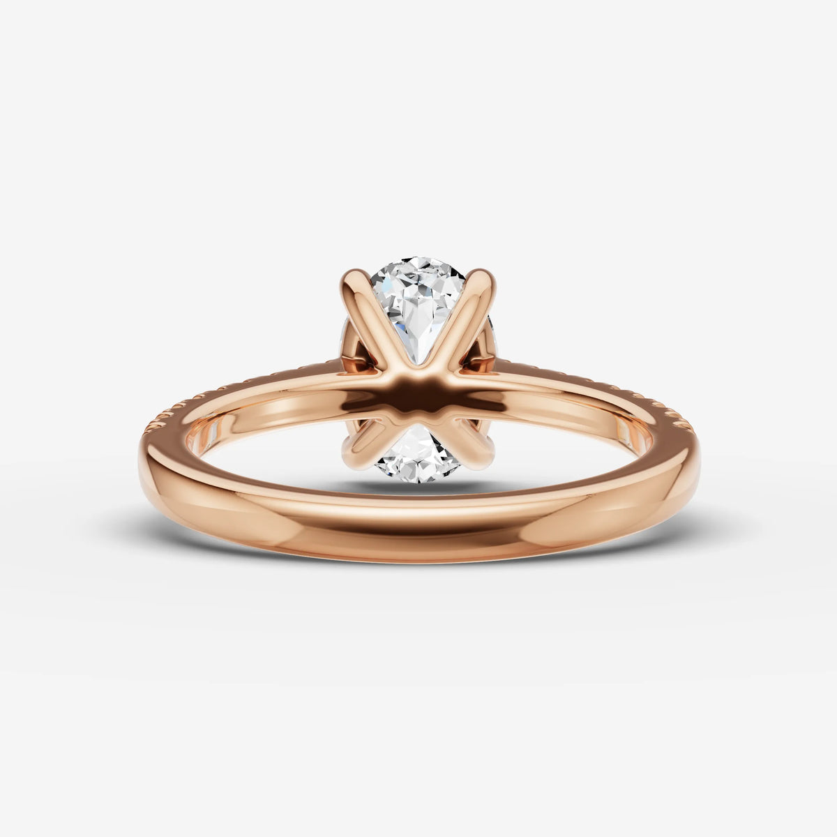 Cathedrale oval diamond setting in gold, view 12