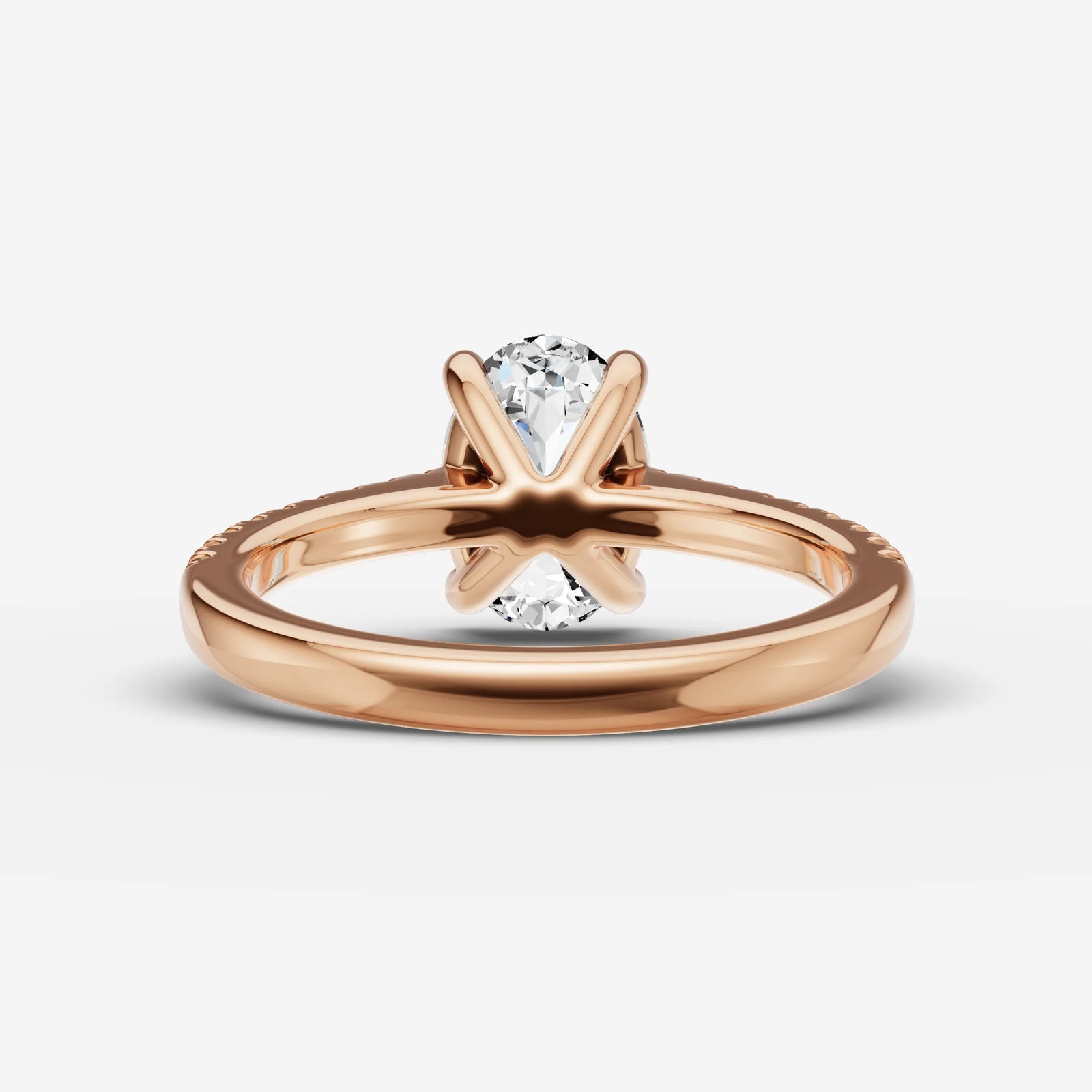 Cathedrale oval diamond setting in gold, view 12
