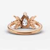 Fleur pear diamond setting in gold, view 12