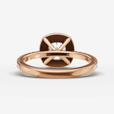 Aurore Etoile cushion diamond setting in gold, view 12