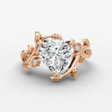 Fleur heart diamond setting in gold, view 7