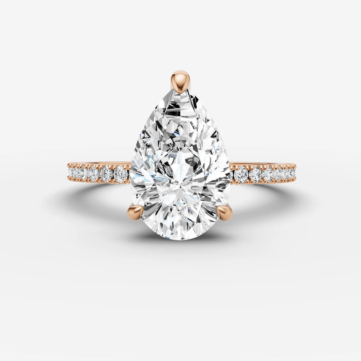 Etoile pear diamond setting in gold, view 7