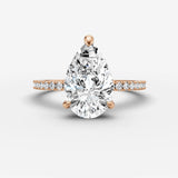 Etoile pear diamond setting in gold, view 7