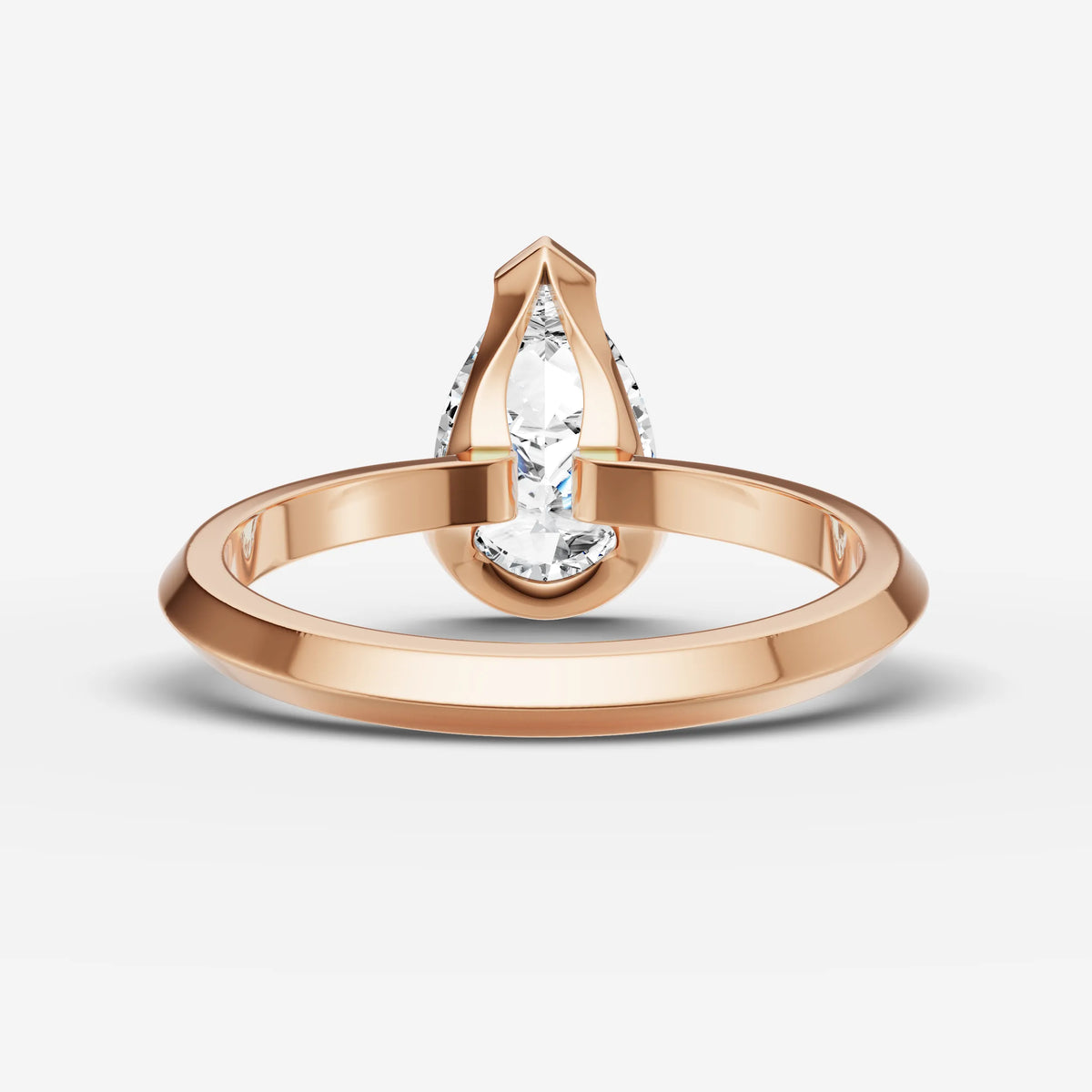 Demi pear diamond setting in gold, view 12