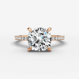Etoile cushion diamond setting in gold, view 7