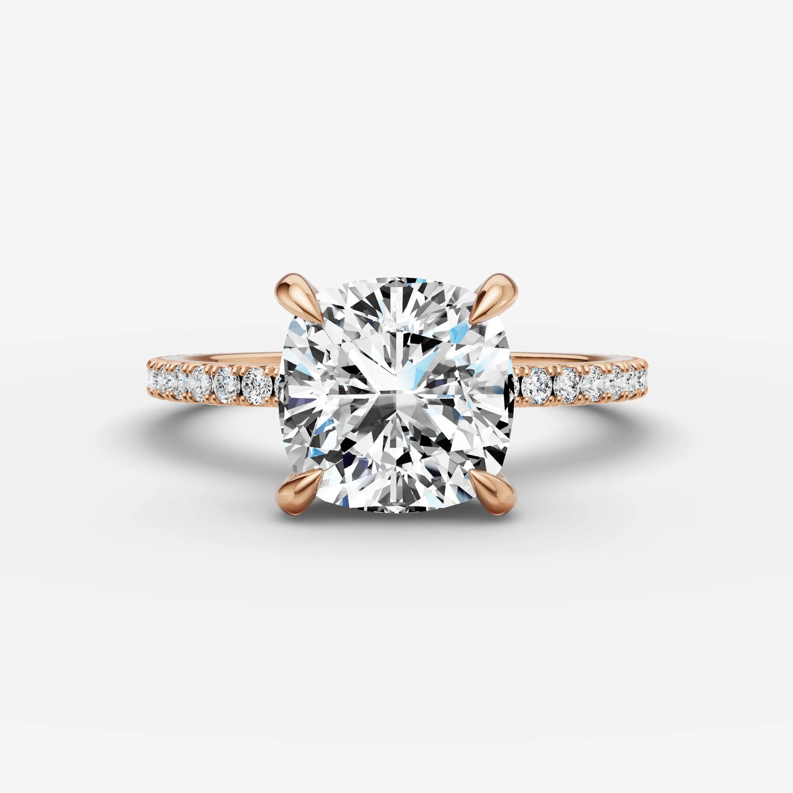 Etoile cushion diamond setting in gold, view 7