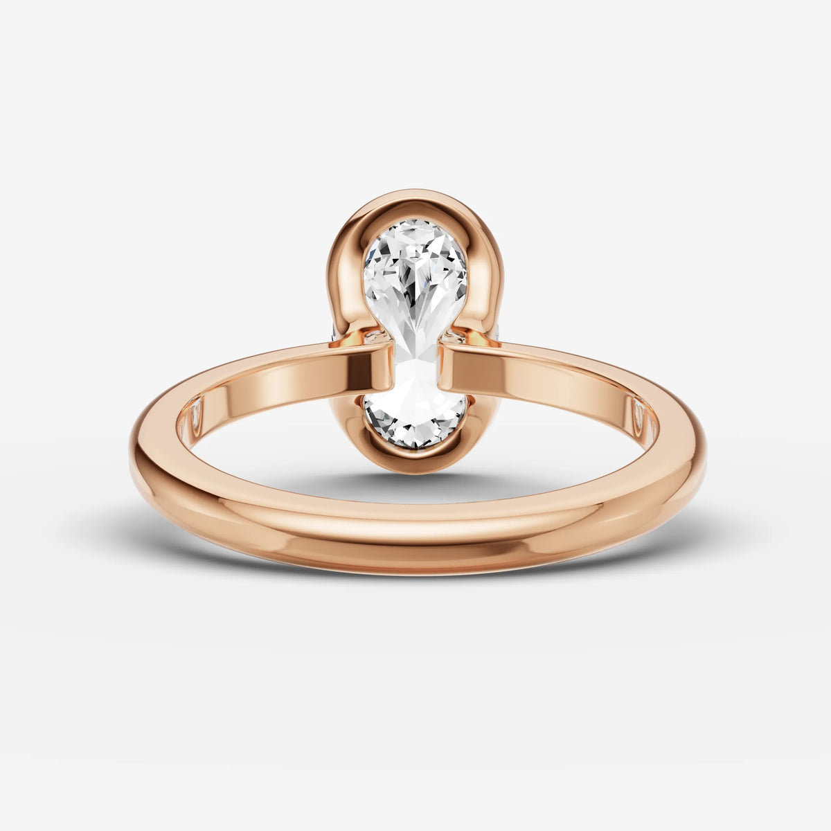 Demi oval diamond setting in gold, view 12