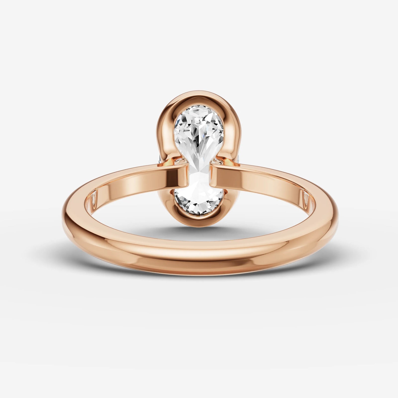 Demi oval diamond setting in gold, view 12