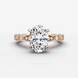 Heritage oval diamond setting in gold, view 7
