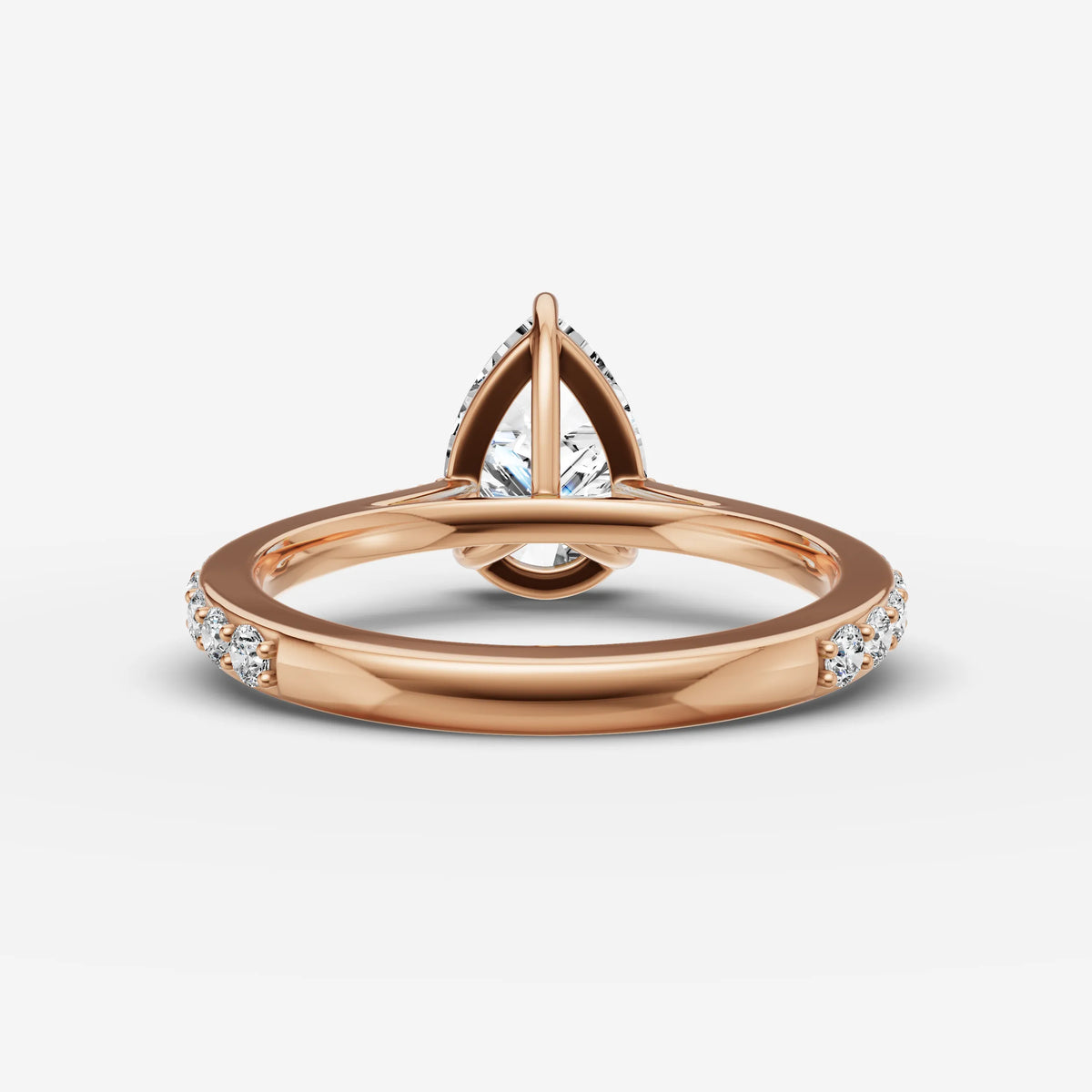 Cathedrale pear diamond setting in gold, view 12