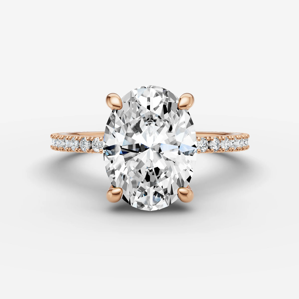 Mystere Etoile oval diamond setting in gold, view 7