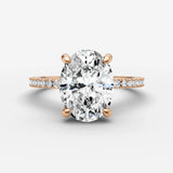 Mystere Etoile oval diamond setting in gold, view 7