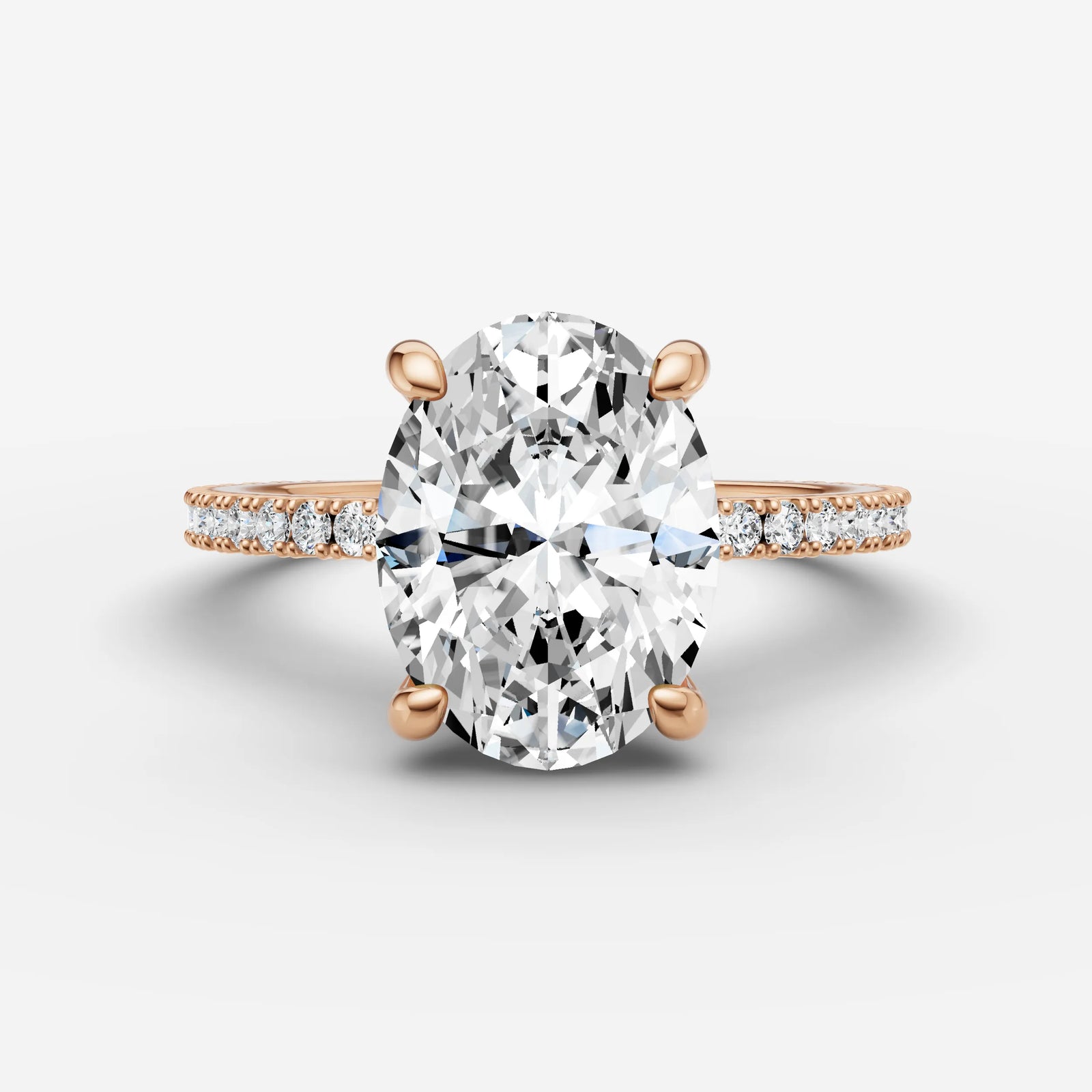 Mystere Etoile oval diamond setting in gold, view 7