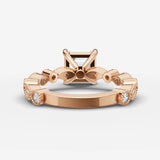 Heritage asscher diamond setting in gold, view 12