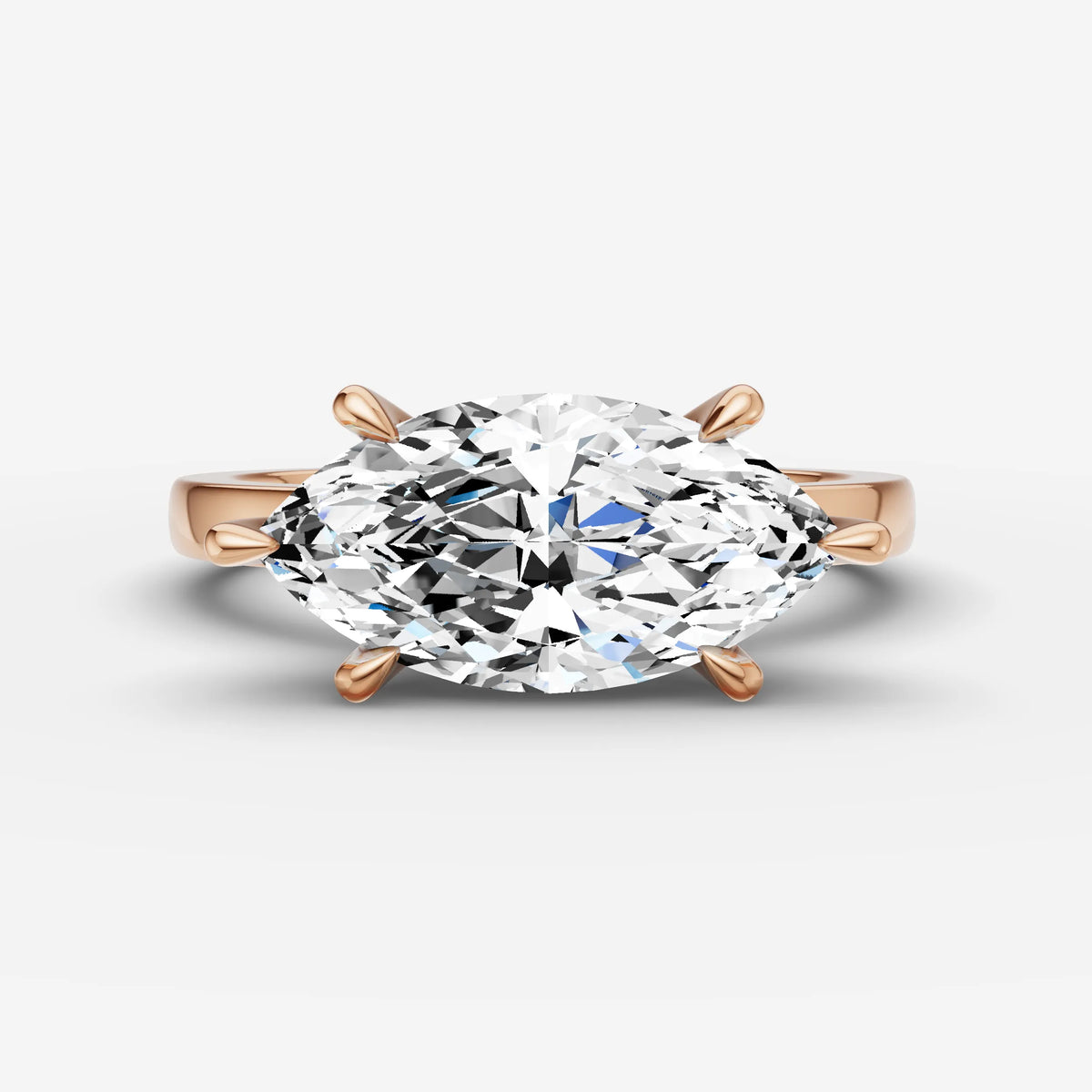 Horizon marquise diamond setting in gold, view 7
