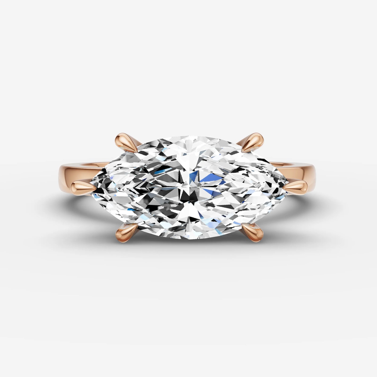 Horizon marquise diamond setting in gold, view 7
