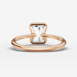 Demi radiant diamond setting in gold, view 12