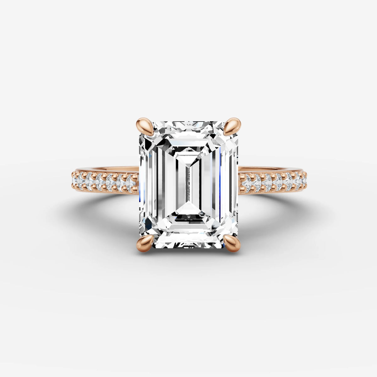 Cathedrale emerald diamond setting in gold, view 7