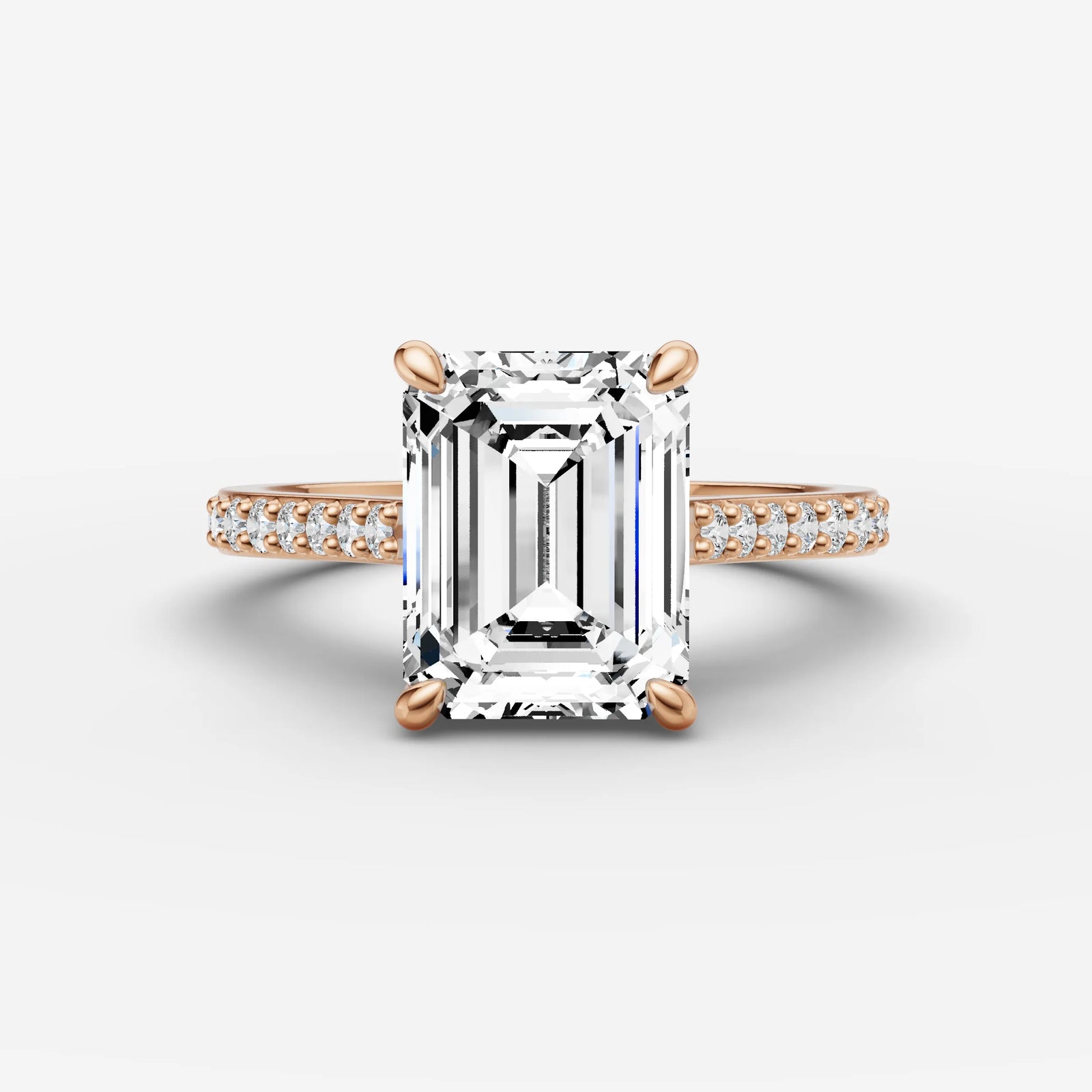 Cathedrale emerald diamond setting in gold, view 7