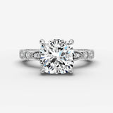 Heritage cushion diamond setting in gold, view 13